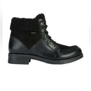 NWOT Women's GEOX Rawelle ABX Faux Shearling Waterproof Black Boots - Sz 10